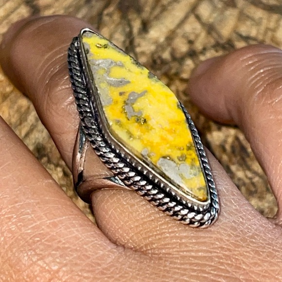 Indonesian Bumblebee Jasper Ring Size 7 - Picture 2 of 8